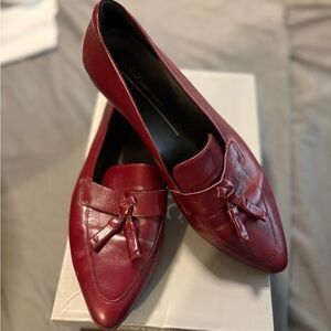 Ecco Women's Burgundy Leather Tassel Loafers